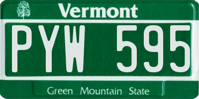 VT license plate PYW595