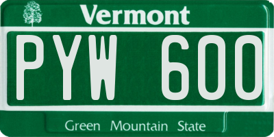 VT license plate PYW600