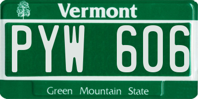 VT license plate PYW606