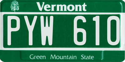 VT license plate PYW610