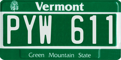 VT license plate PYW611