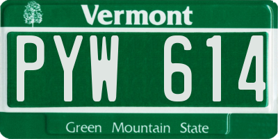 VT license plate PYW614