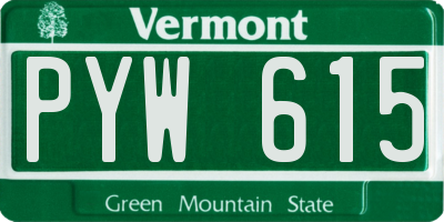 VT license plate PYW615