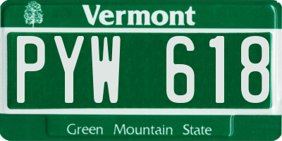 VT license plate PYW618