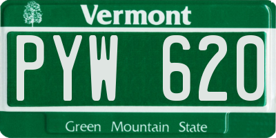 VT license plate PYW620