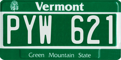 VT license plate PYW621