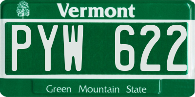 VT license plate PYW622