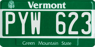 VT license plate PYW623