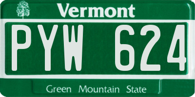 VT license plate PYW624