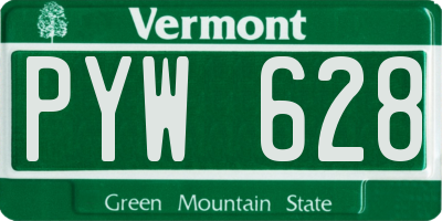 VT license plate PYW628