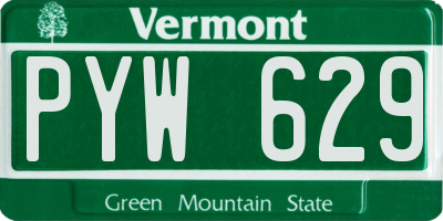 VT license plate PYW629
