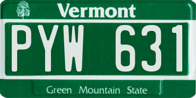 VT license plate PYW631