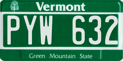 VT license plate PYW632