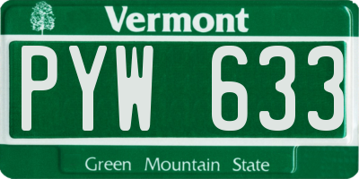 VT license plate PYW633