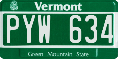 VT license plate PYW634