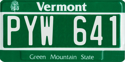 VT license plate PYW641
