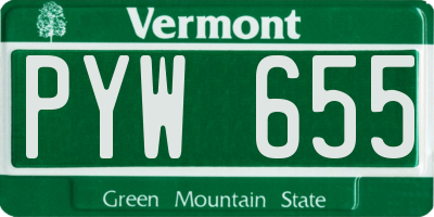 VT license plate PYW655