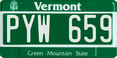 VT license plate PYW659
