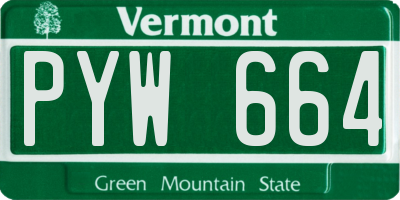 VT license plate PYW664