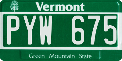 VT license plate PYW675