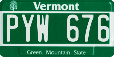VT license plate PYW676