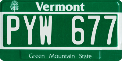 VT license plate PYW677