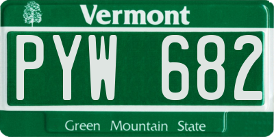 VT license plate PYW682