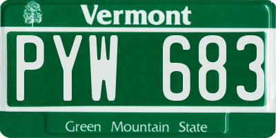 VT license plate PYW683
