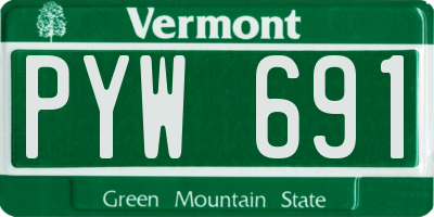 VT license plate PYW691