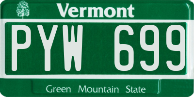 VT license plate PYW699