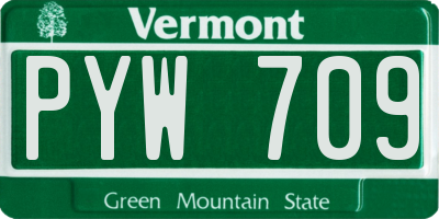 VT license plate PYW709
