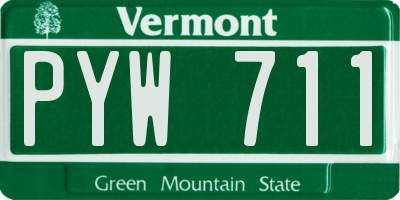 VT license plate PYW711
