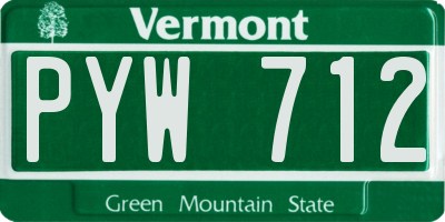 VT license plate PYW712