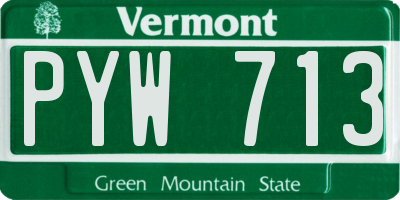 VT license plate PYW713