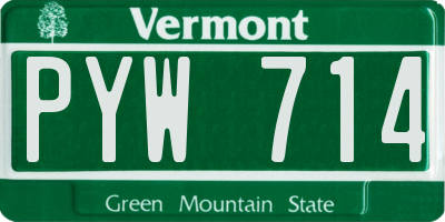 VT license plate PYW714