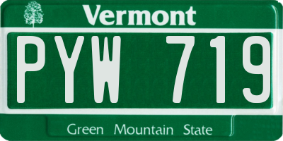 VT license plate PYW719