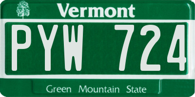 VT license plate PYW724