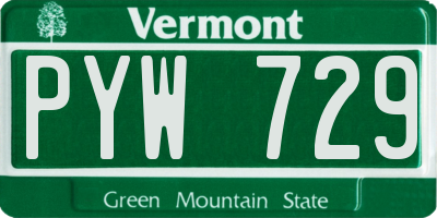 VT license plate PYW729