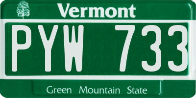 VT license plate PYW733