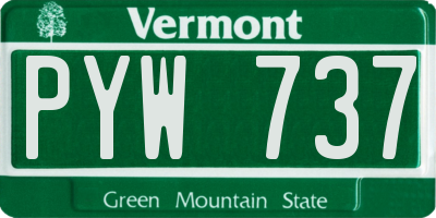 VT license plate PYW737