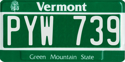 VT license plate PYW739