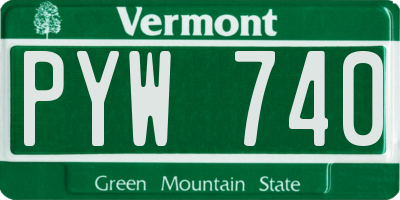 VT license plate PYW740