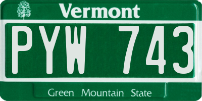 VT license plate PYW743