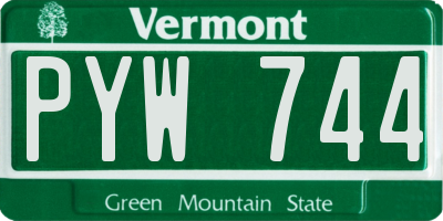 VT license plate PYW744