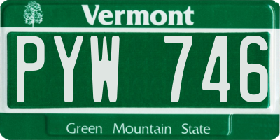 VT license plate PYW746