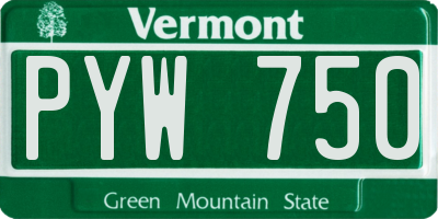 VT license plate PYW750