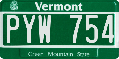 VT license plate PYW754