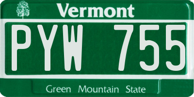 VT license plate PYW755
