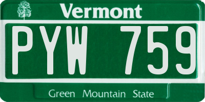 VT license plate PYW759