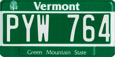 VT license plate PYW764